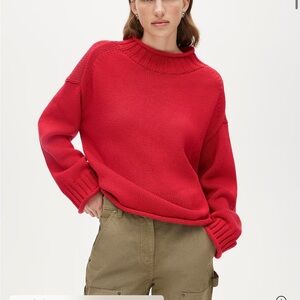 J. Crew Red Crewneck Knit Sweater